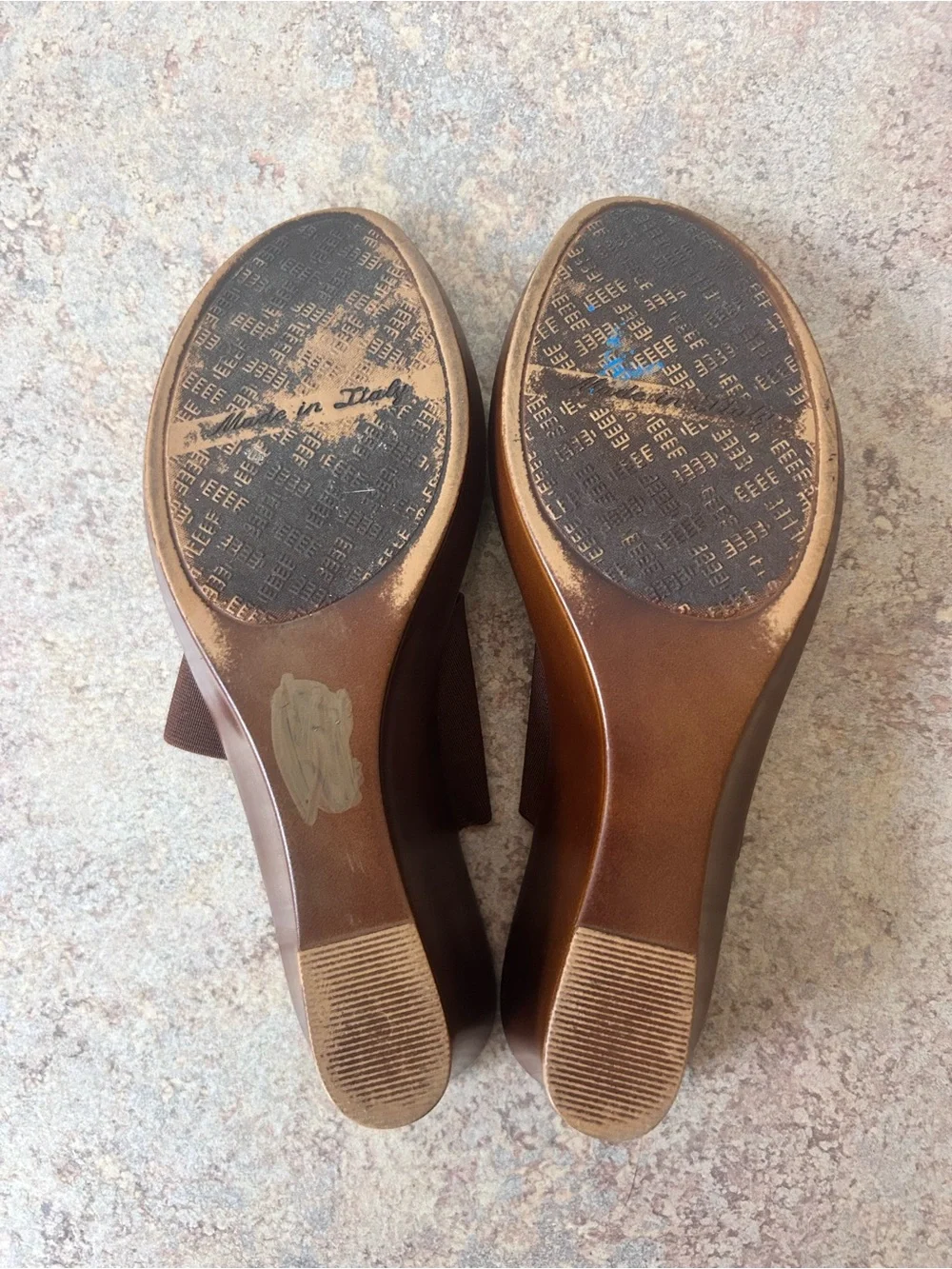 Italian Shoemakers Made in Italy Brown Wedge Heels size 8.5